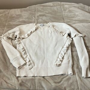 Highline collective cream ruffle knit sweater